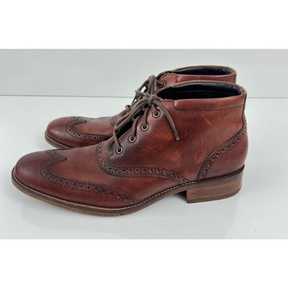 Cole Haan Liam Chukka II Boots Mens US 9M Brown Leather Wingtip Ankle C11053 - Picture 2 of 10
